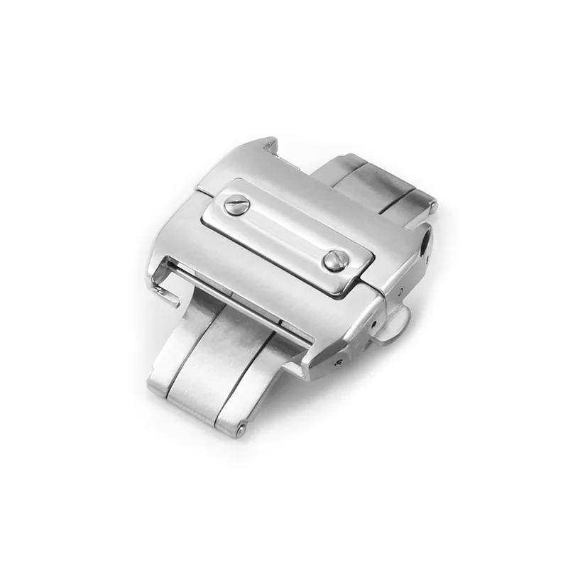 18mm 21mm Folding buckle double press butterfly buckle watch accessories Stainless Steel Watch Buckle for Cartier Santos 100