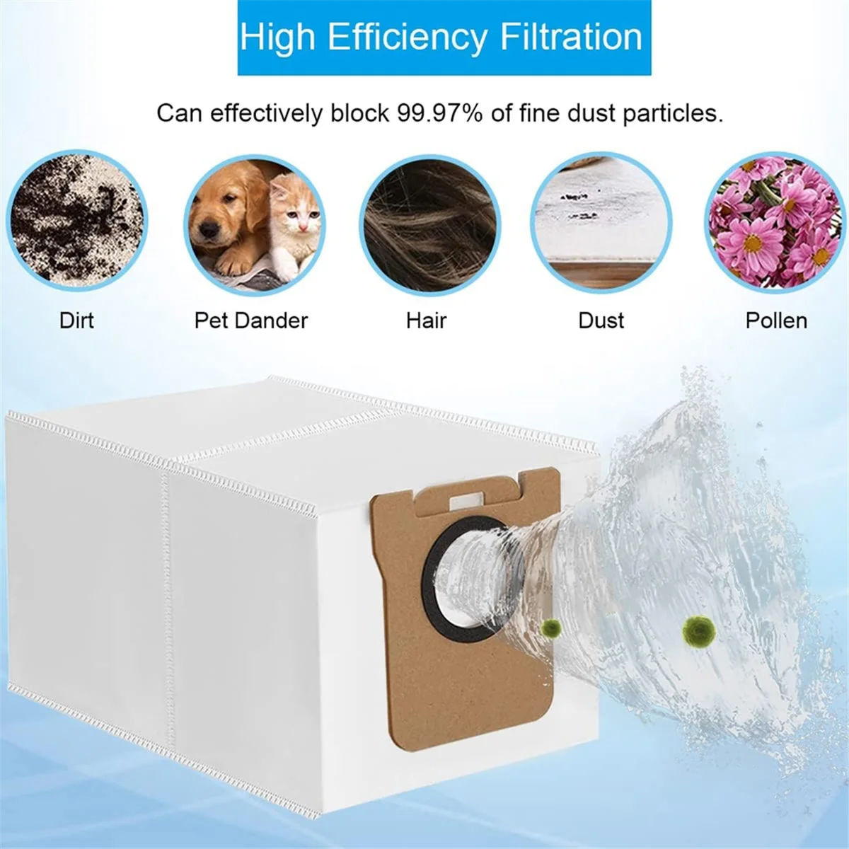 8Pcs Dust Bags for Dreame L10S Ultra/L10 Ultra,for Xiaomi X10+ Robot Vacuum Cleaner,2.5L Large Capacity Replacement Bags image 6