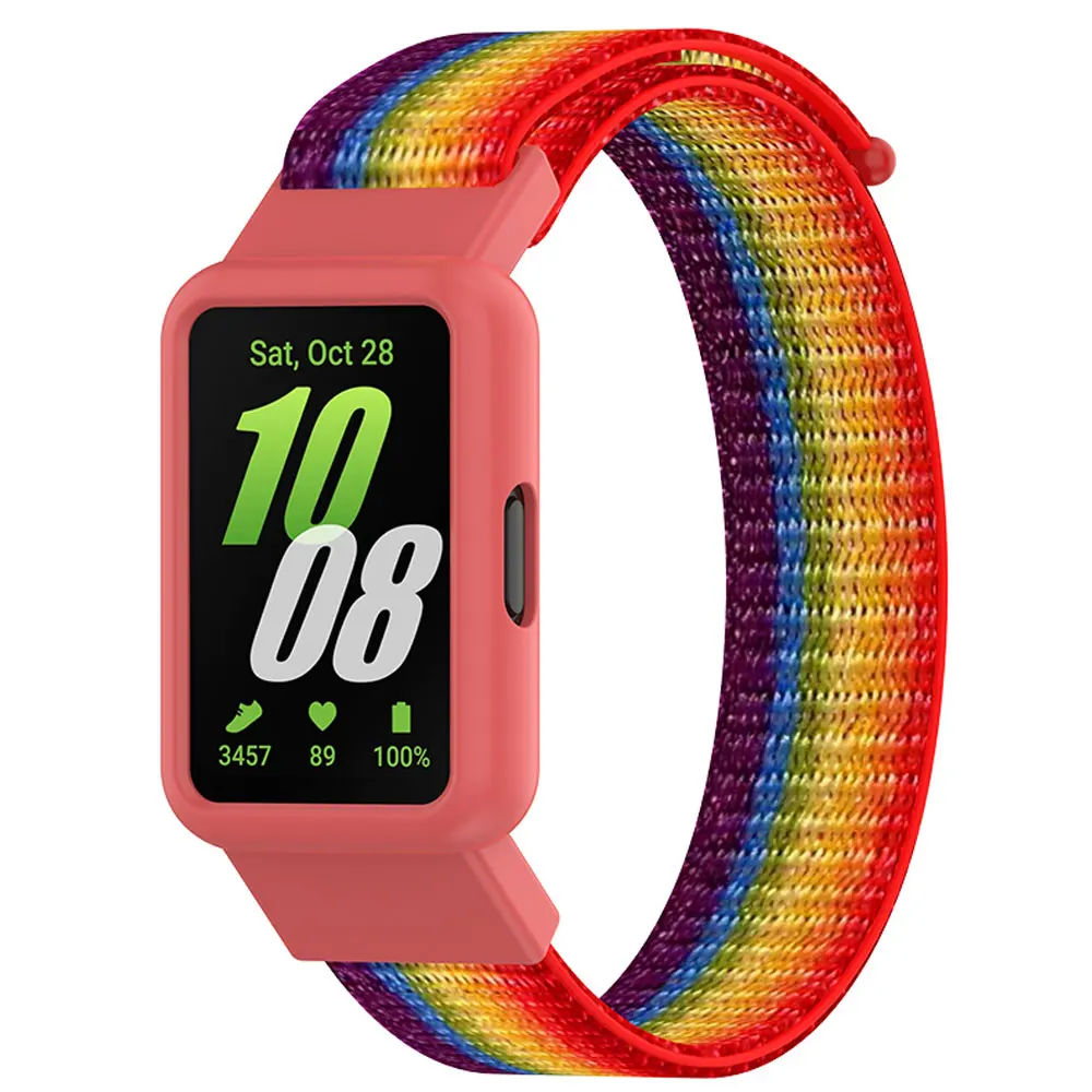 สายนาฬิกา + เคสสำหรับ Samsung Galaxy Fit 3สายรัดข้อมือไนลอนสำหรับกีฬาอะไหล่ Fit3 Galaxy