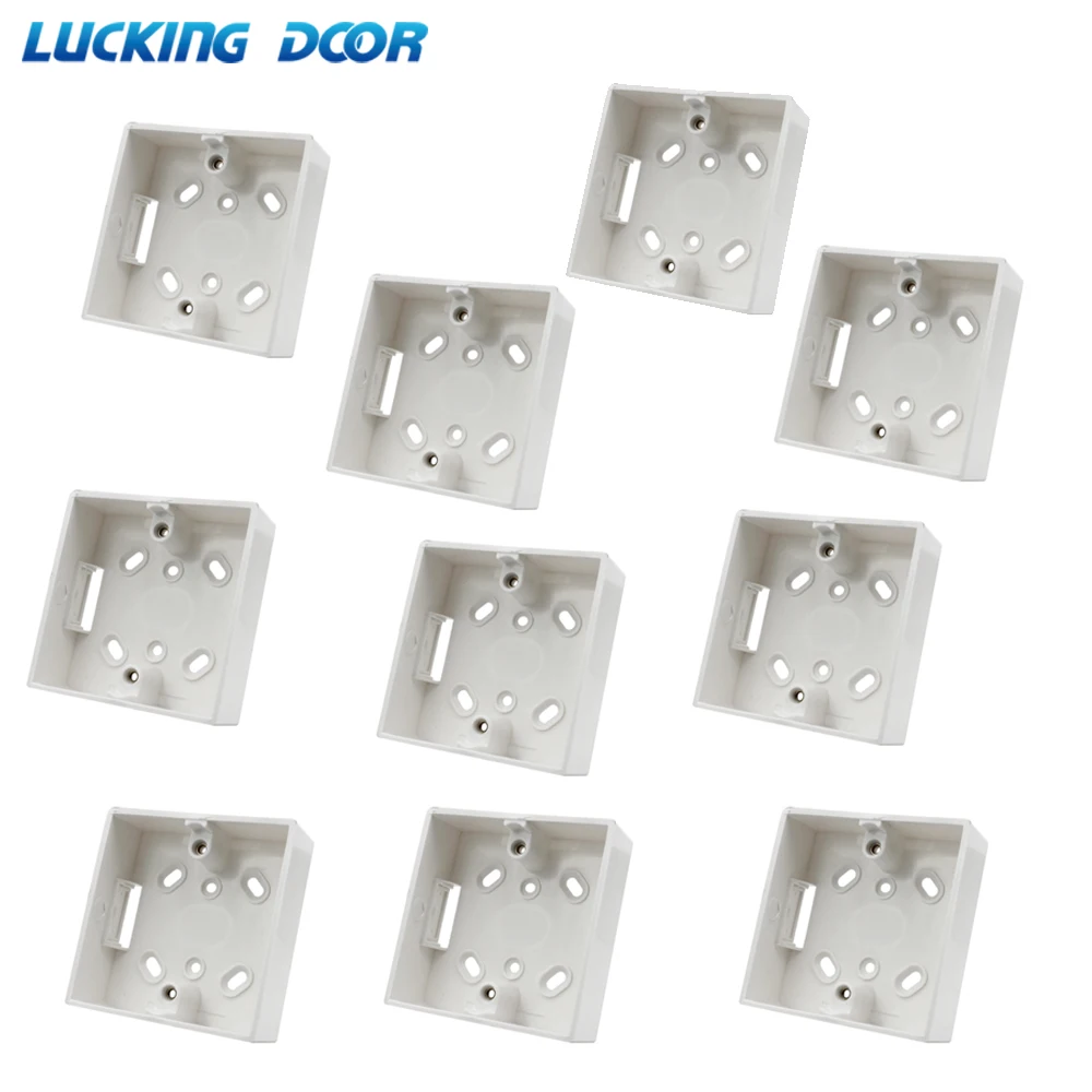 

10pcs 86-Bottom-Box Wall Mounted Switch Socket Dark Box White Type Switch Socket Base Outfit Junction Box Surface Mount Shell