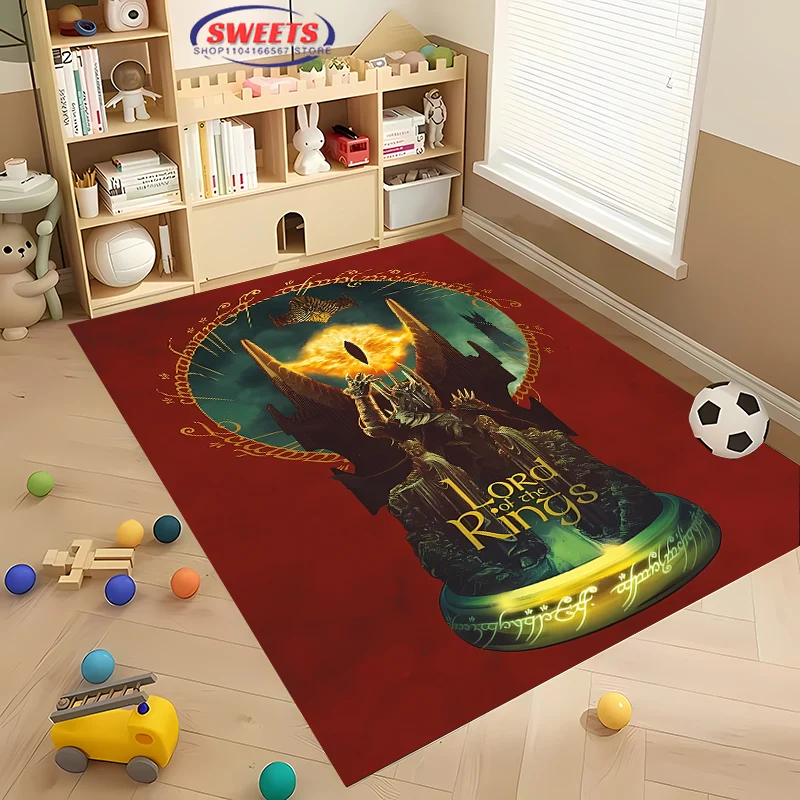 New Shelves! Classic The Lord of The Rings Poster Carpet, Living Room Bedroom Office Area Children's Room of Choice,Non-slip Mat