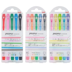 5colors Set Japan Uni Mitsubishi Highlighter PUS-103T 102T PROPUS Window Double Tip Highlighter Japanese Stationary Supplies