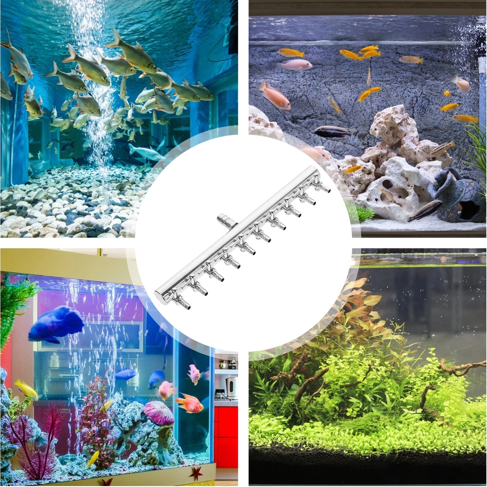

8 To 4Mm Stainless Steel Aquarium Valve Oxygen Tube Distributor Inline Flow Lever For Pond Aerator Air Pump