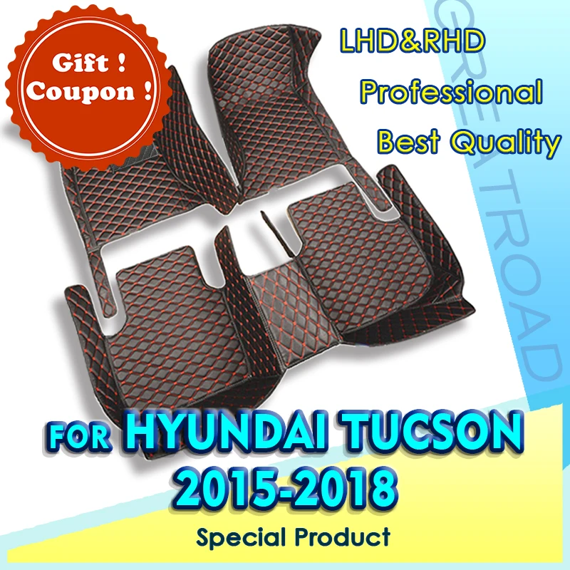 Car Floor Mats For Hyundai Tucson 2015 2016 2017 2018 Custom Auto Foot Pads Automobile Carpet Cover accessories