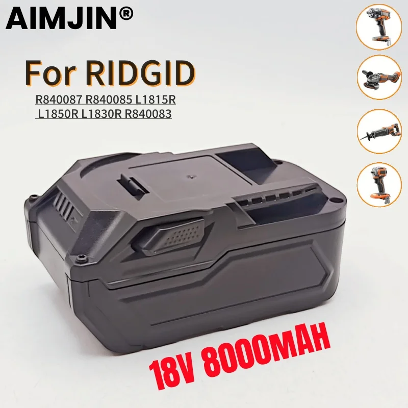 NEW R840087 AC840087P 8000mAh for Ridgid 18V Lithium Battery R840083 R840085 R840086 AC840085 AC840086 AC840089 Cordless Drill