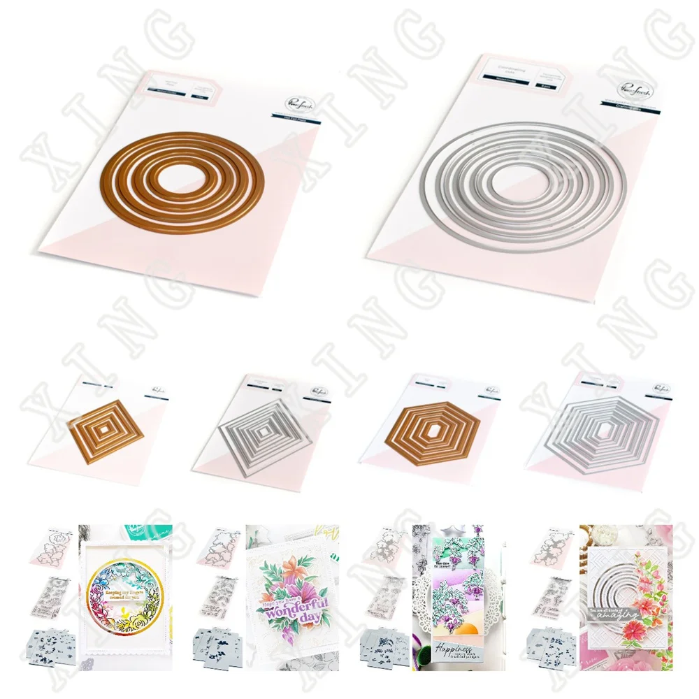 

2022 Circle Dahlia Fuchsias Hibiscus Rainbow Floral Washi Cutting Dies Stamps Stencils Hot Foil Diy Paper Cards Embossing Molds