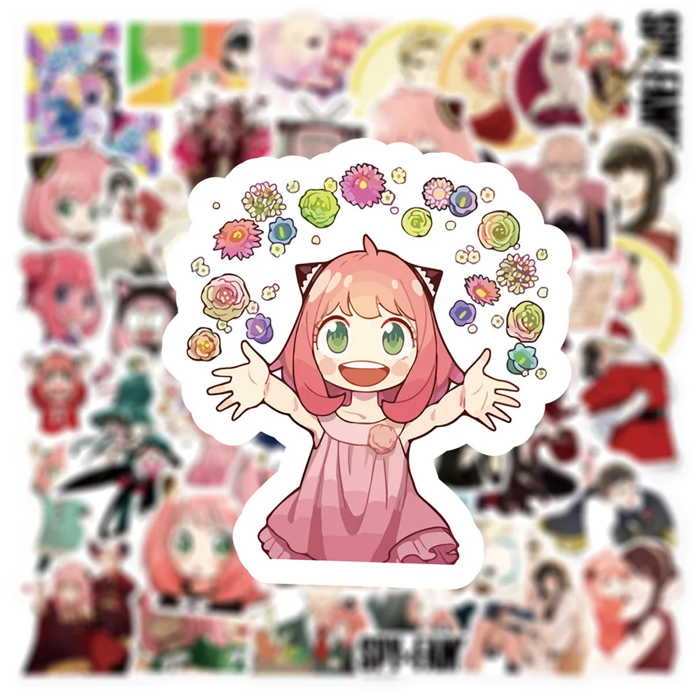 

10/30/50/100pcs Funny Anime SPY×FAMILY Anya Forger Stickers Cute Cartoon Kid Decals Toy Skateboard Notebook Phone Sticker Decor