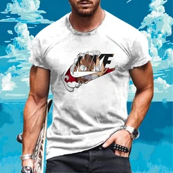 One Piece Luffy Men's T-shirt Trend Gym T-shirts With Print Essentials Short Sleeve Tee Y2k Harajuku Style Anime Fashion Kid's