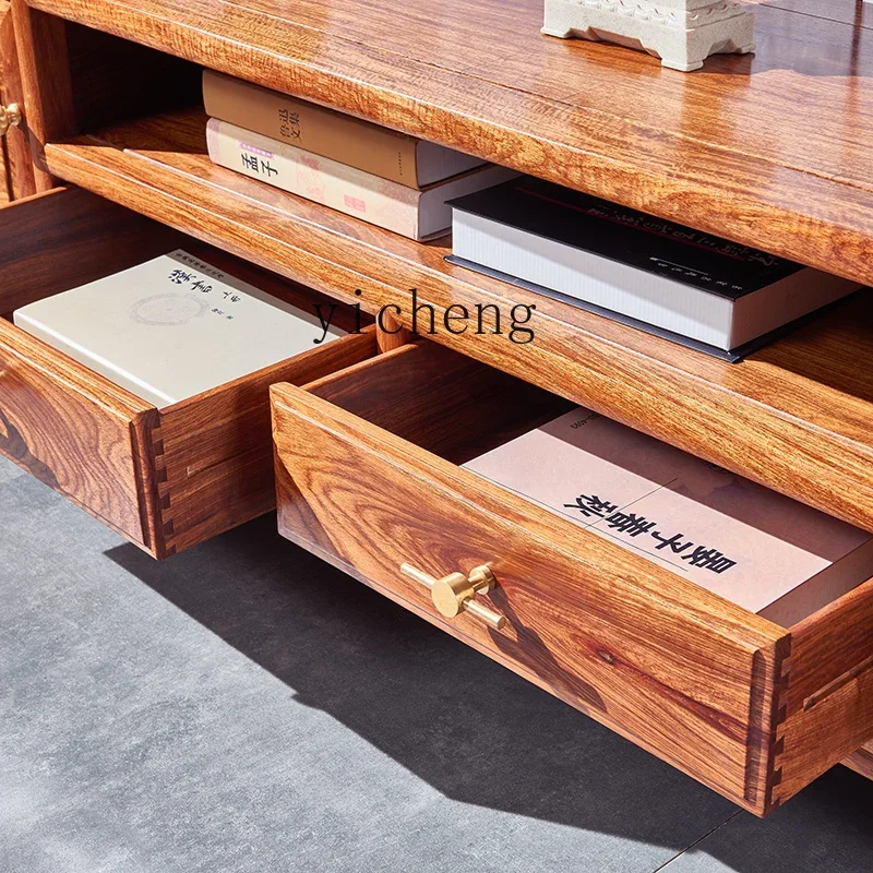 ZK TV Cabinet Rosewood Living Room Pure Solid Wood New Chinese National Standard Furniture