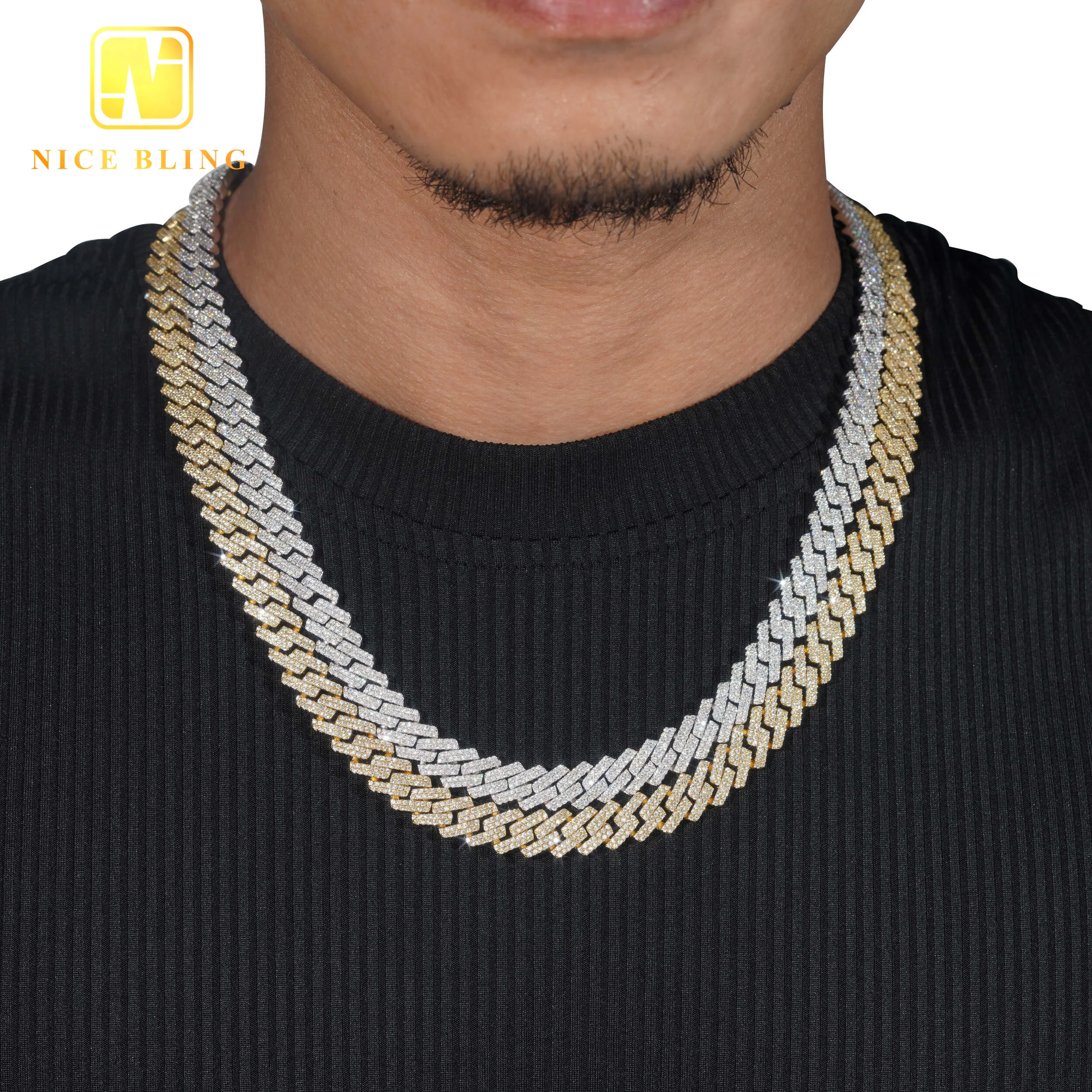 Sale Hot 10mm Diamond Iced Out Cuban Link Chain Custom Hip Hop Jewelry Necklace VVS Moissanite Necklace Bracelet..