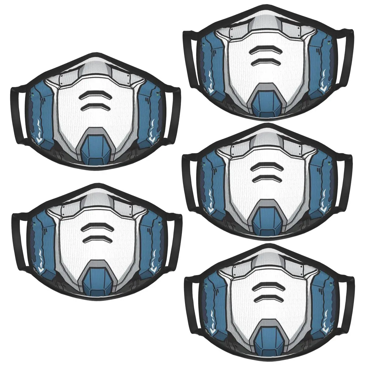 Heavyarms Gundam Custom 5pc Children'S Washable And Reusable Mask Cartoon Pattern Printing Windproof Child-Friendly Mask