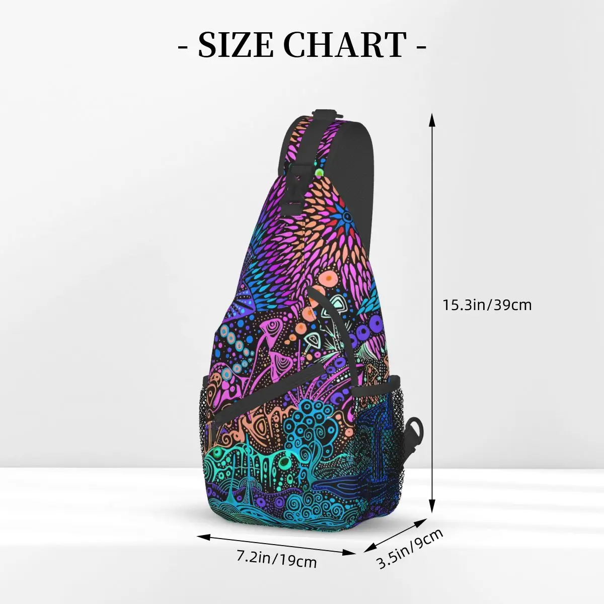 Mushrooms On The Moon Crossbody Chest Bags Neon Pattern Pockets Travel Pack Messenger Sports Teens Shoulder Bag Unisex