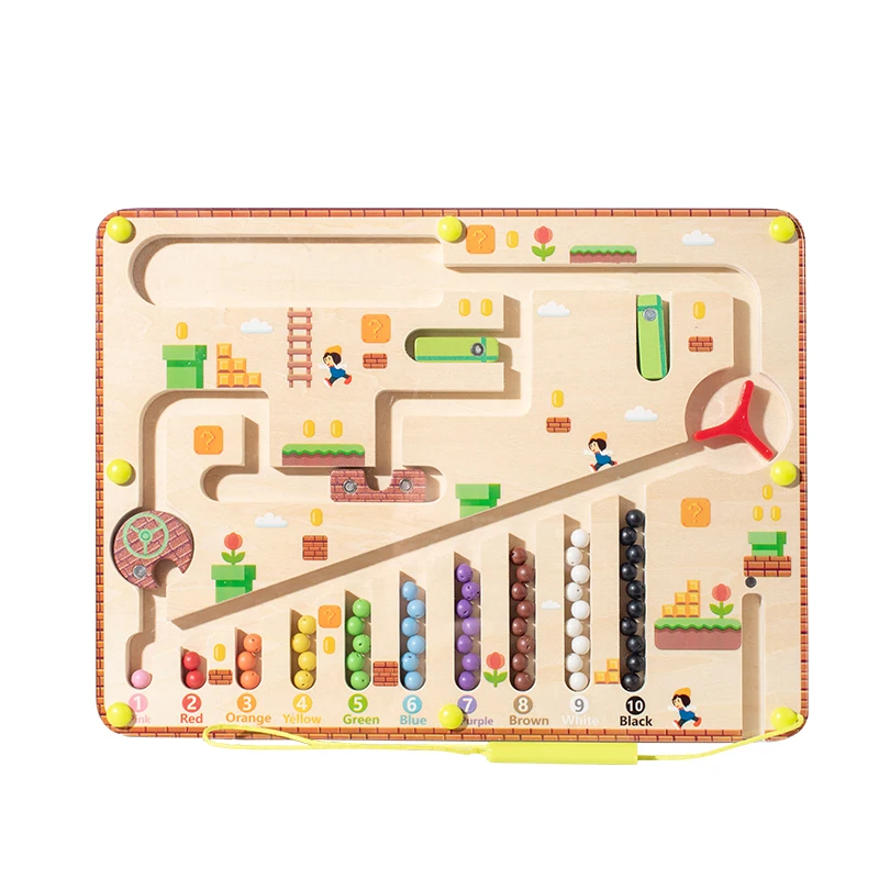 유아 교육 퍼즐 활동 보드, 교육용 마그네틱 컬러 및 숫자 미로 계산 매칭 장난감 학습