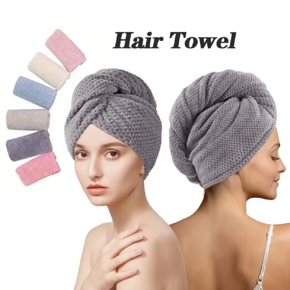 Toalla de microfibra para el cabello, envoltura Extra grande, toalla para el cabello de secado rápido con banda elástica, toalla para el cabello suave Ultra absorbente, turbante envolvente
