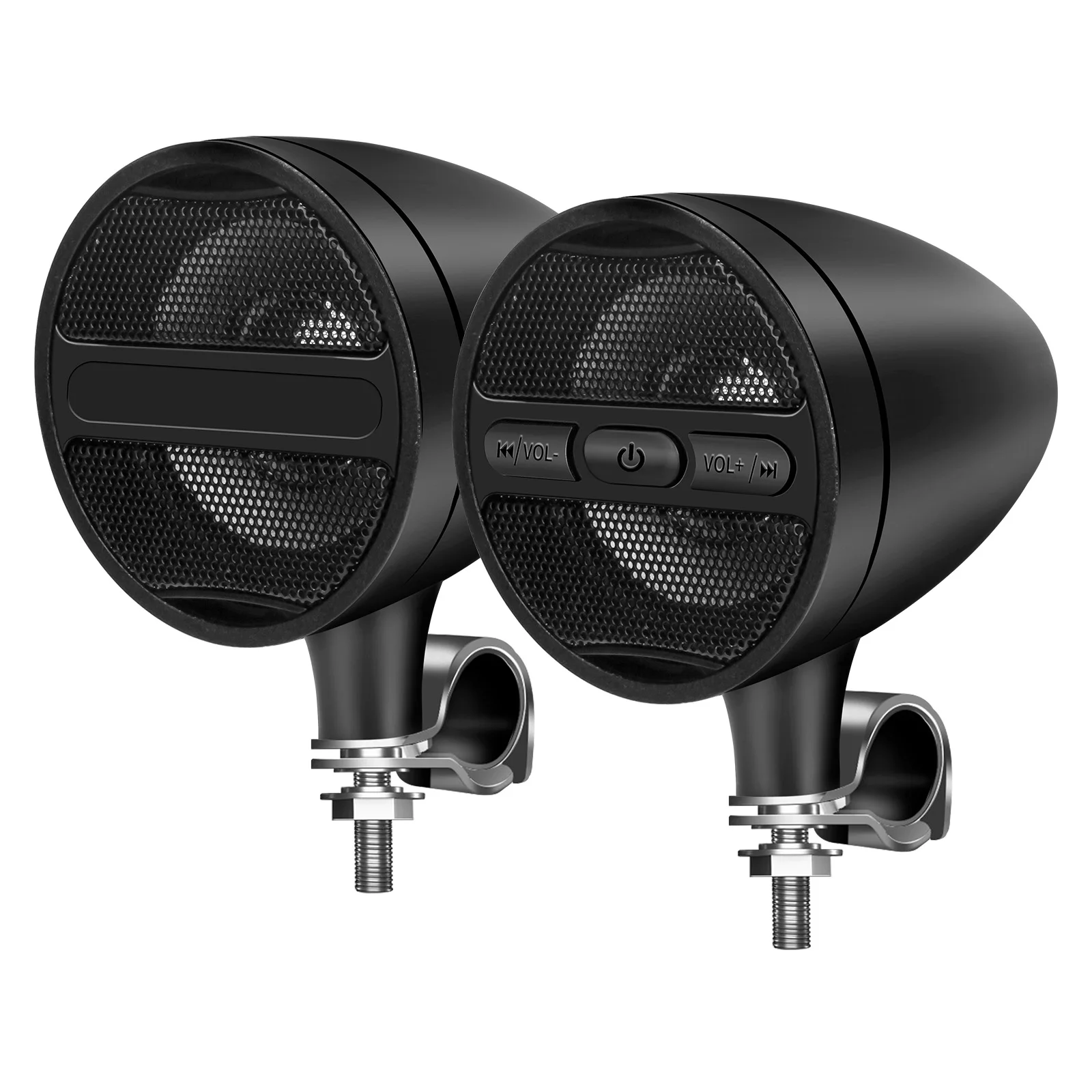 

Motorcycle Stereo Sound System With Built-In Amplifier, MP3 & USB - 12V Speakers For ATVs, Handlebar Mount