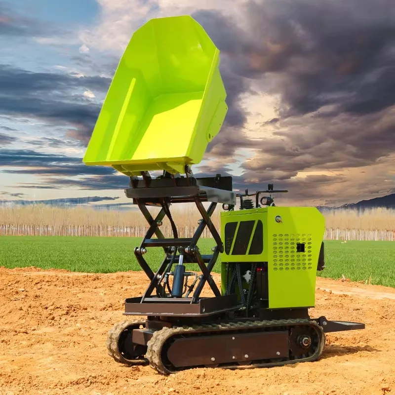 Mini Tracked Dumper Hydraulic Diesel Dump Transporter Multifunctional Wheelbarrow Crawler Mni Dumper Self Loading