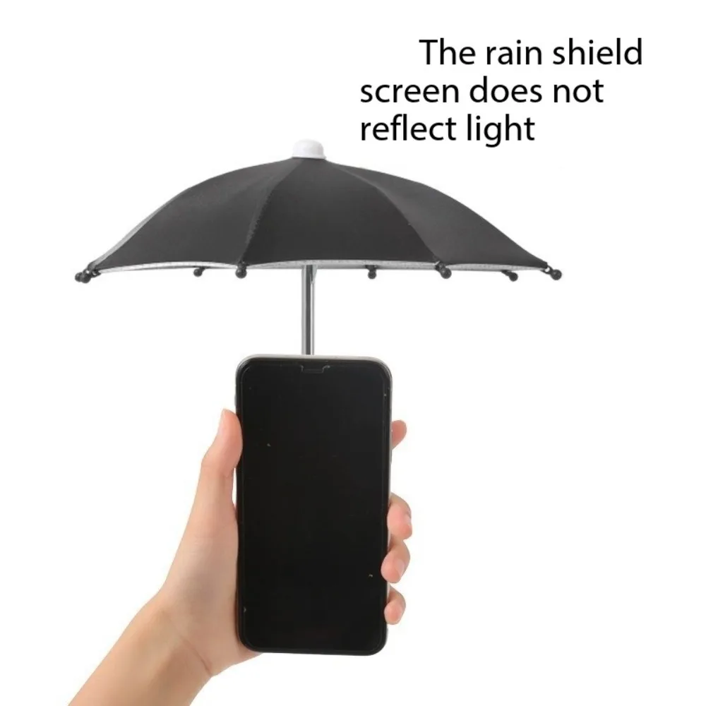 Outdoor compact phone umbrella, rain and sun protection, anti reflective phone umbrella, non reflective when playing with phones