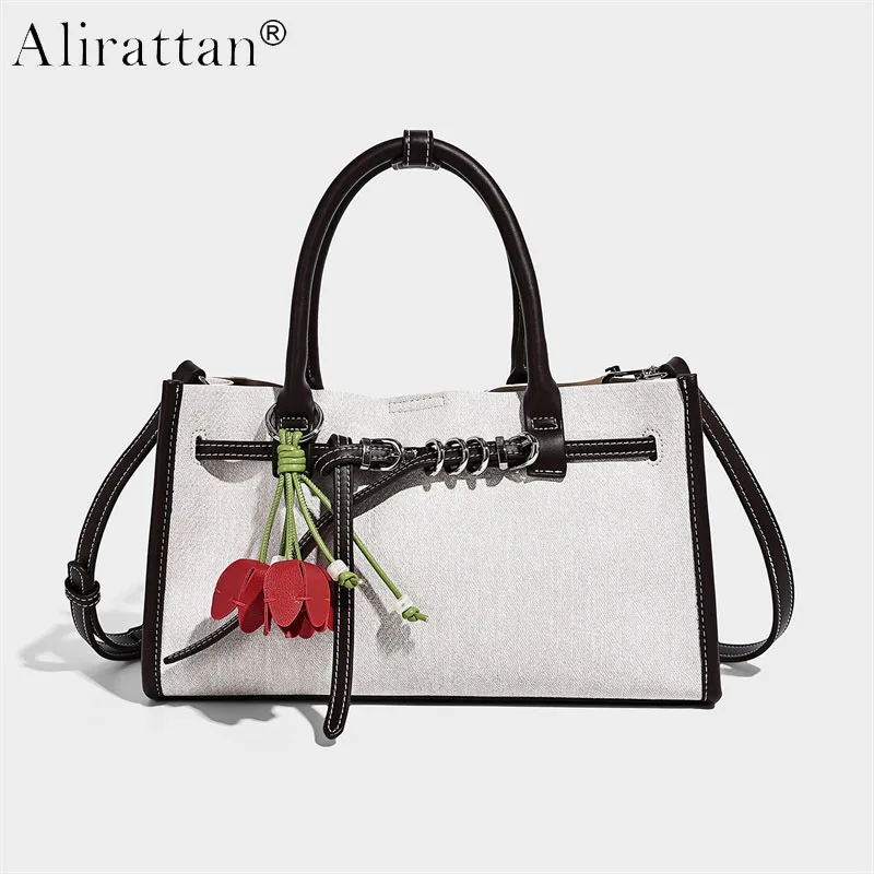 Alirattan New Korean Women's Denim Handbag,Casual High Quality Shoulder Crossbody Bag Ladies Fashion Large Capacity Commuter Bag