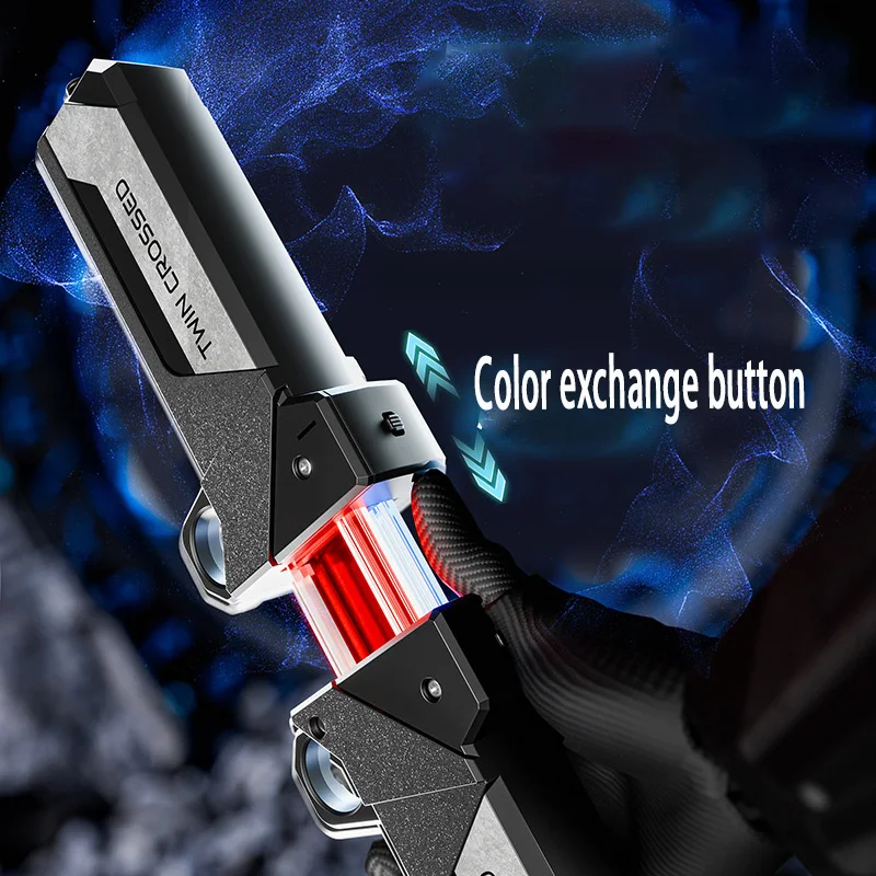 Brinquedo ao ar livre brilhante girar espada multi-cor flash led luz brilho cosplay espada brinquedo festa família brinquedo interativo para crianças adulto