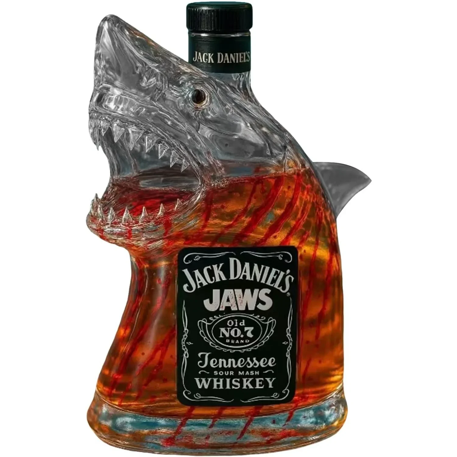 Shark Statue Wine Bottle, Decanter Decoration For Bar,Office,Home Whiskey Bottle 3D Engraved Whiskey Glasses Theme Statue 320ml