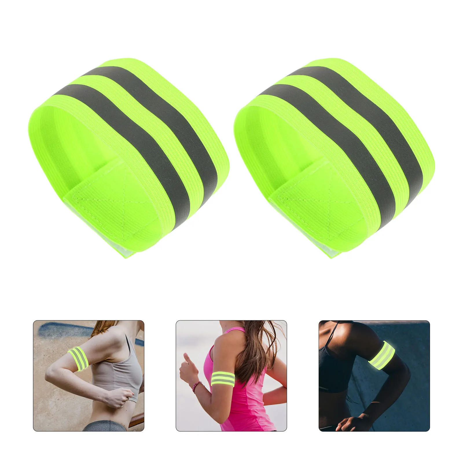 

10Pcs Reflective Armband High Visibility Luminous Running Gear for Men Women Night Cycling Hiking Walking Sports Wristband