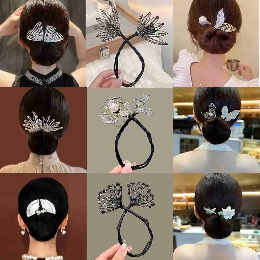 Fashion Hair Styling Tools Girl Accessories Hairpin Bun Magic Bow Clip Curler Braider Bow Hair Iron Hair Donut