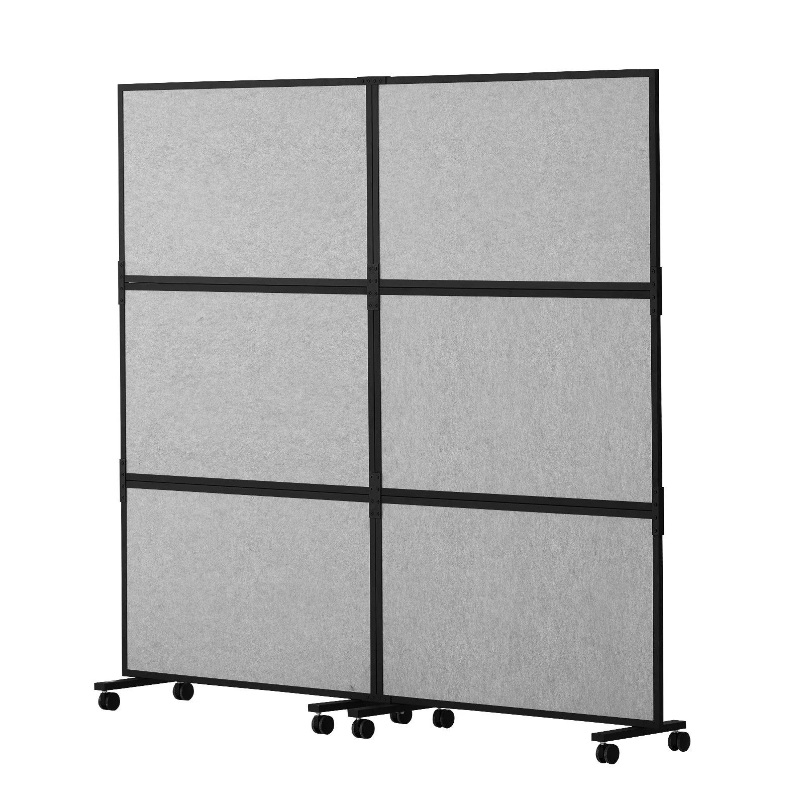 SucceBuy Office Divider 2 Panel Office Partition Freestanding Office Divider Wall Partition & Privacy Divider Reduce Noise