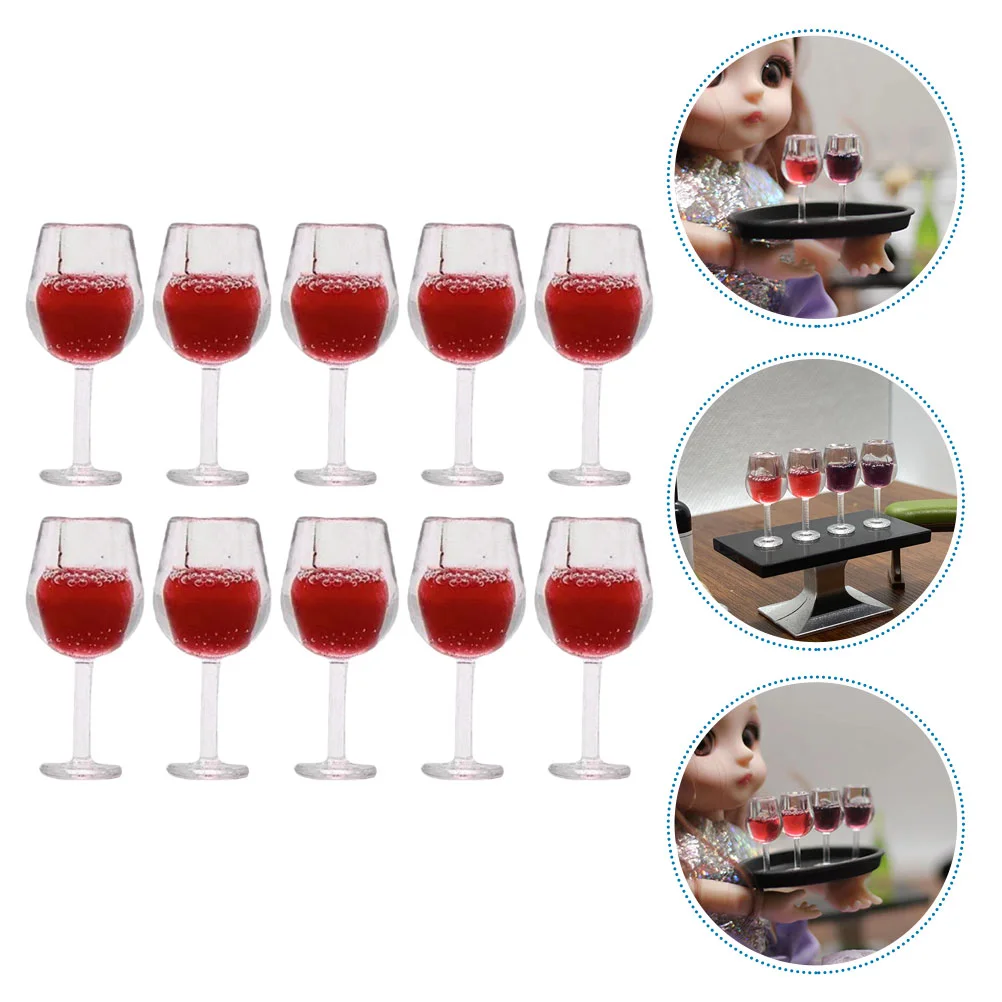 

10 Pcs Disposable Dollhouse Glass Child Margarita Glasses Miniatures Resin