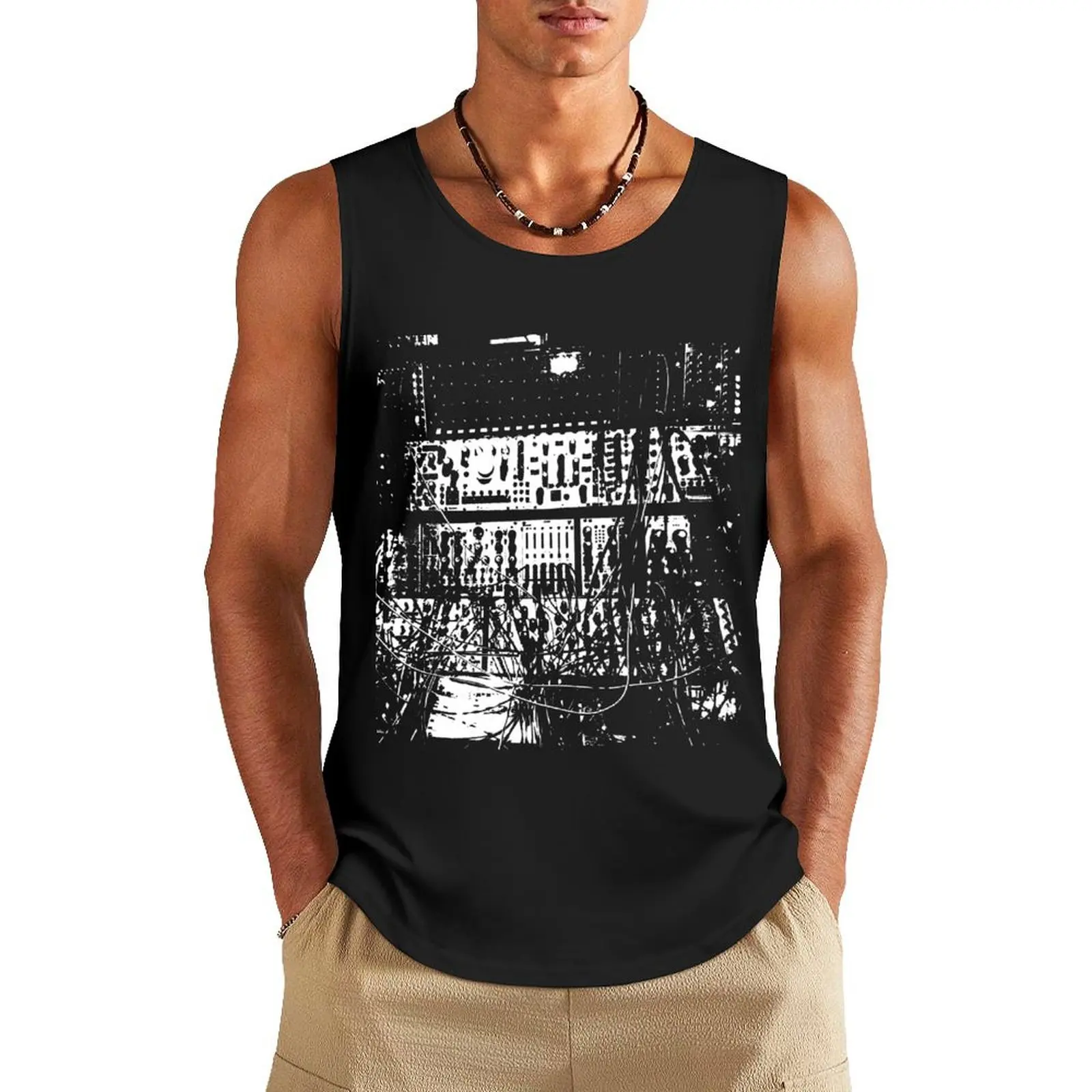 modular synthesizer T Tank Top mens gym clothes gym shirt men sports t-shirts for men Men's t-shirt