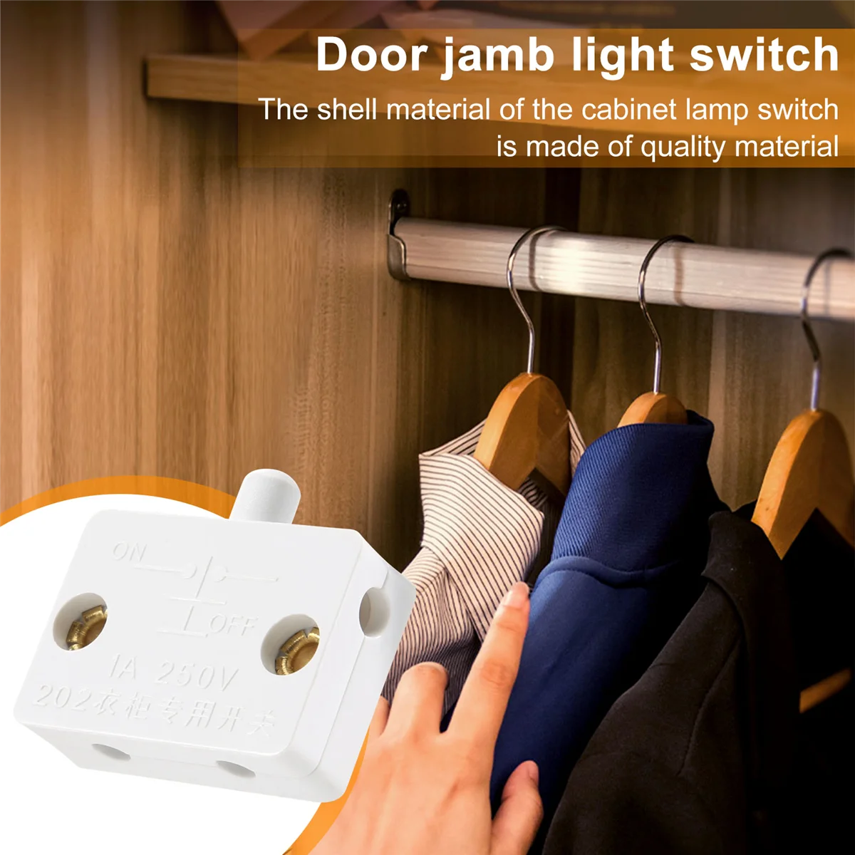 6Pcs Door Led Switch for Closet Light,Normally Closed Cabinet Electrical Lamp Switches,for Closet Pantry Cabinet White HOT