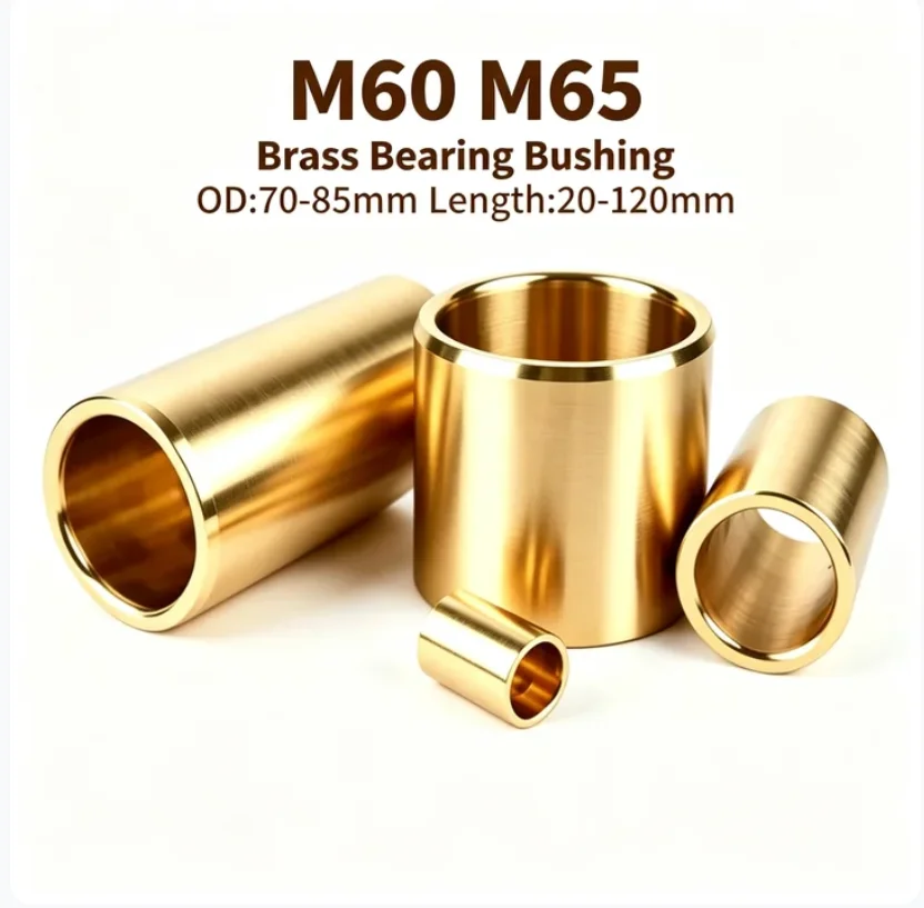 M60 M65 Copper Alloy Sleeve High Wear Resistance Composite Sleeve Sliding Sleeve Brass Bearing Bushing OD 70-85mm