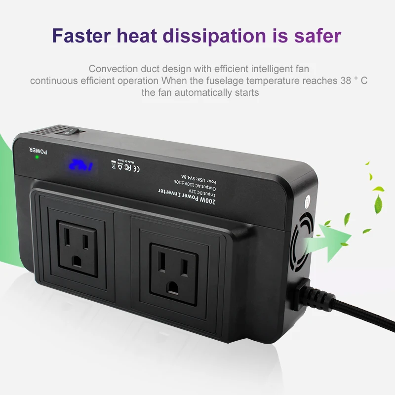 D-TAP Cabel to Power Inverter 4*USB Port Intelligently Recognizes The Output Current Independent Digital Display