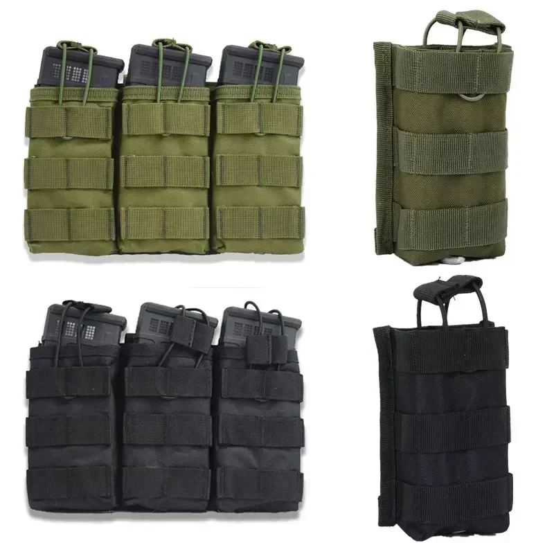 Outdoor Tactical Magazine Pouch Molle System AK AR Hunting Rifle Pistol Ammo Mag Bag Dual Storage Holster M4 Airsoft Sundry Bag