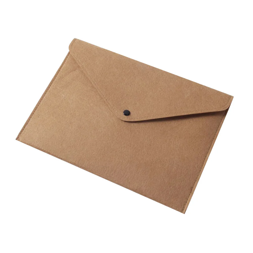 Carpeta de archivos Carpeta de archivos marrón Fieltro Tamaño A4 Cierre de botón Organizador de documentos Oficina Escuela Uso doméstico Bolsa de almacenamiento