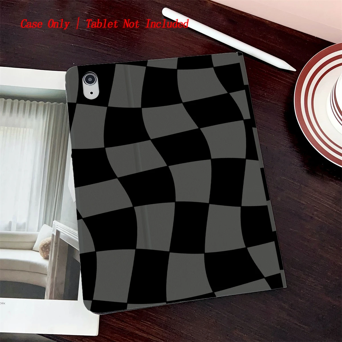 

8 Fresh Style Printed iPad Case, 360° Rotating Stand & Pen Slot,Book Style, Auto Sleep/Wake, Compatible with Various Apple iPads