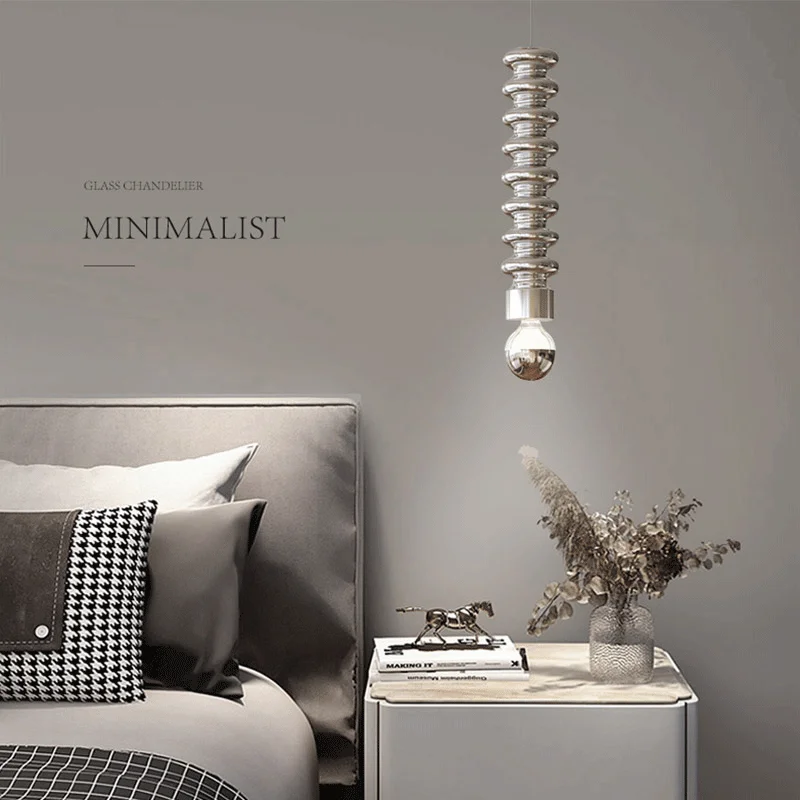 Minimalist Bedroom Bedside LED Pendant Light Modern Restaurant Aisle Chandelier Exhibition Hall Retro Nordic Corridor Room Decor