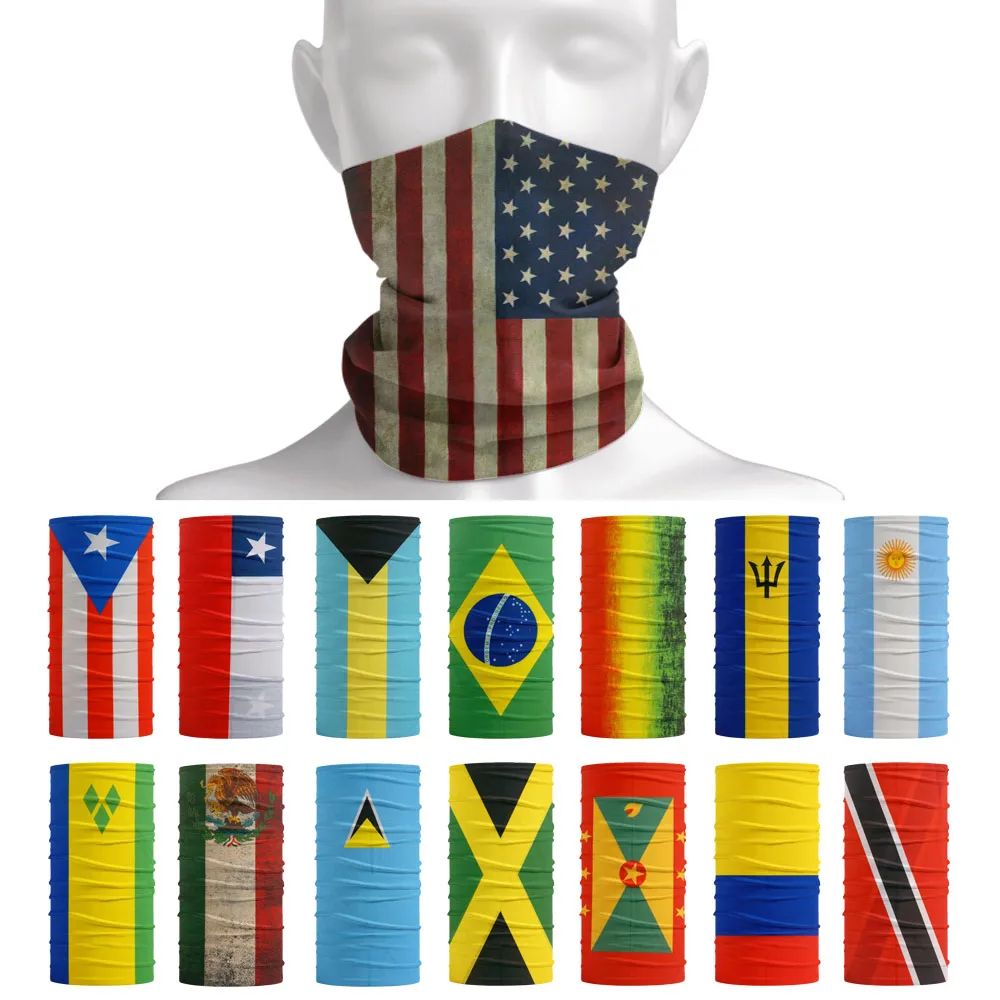 Americas National Flag Neck ghetta bandane in poliestere sciarpa da ciclismo uomo sport all'aria aperta fascia protezione UV maschera per il viso da pesca