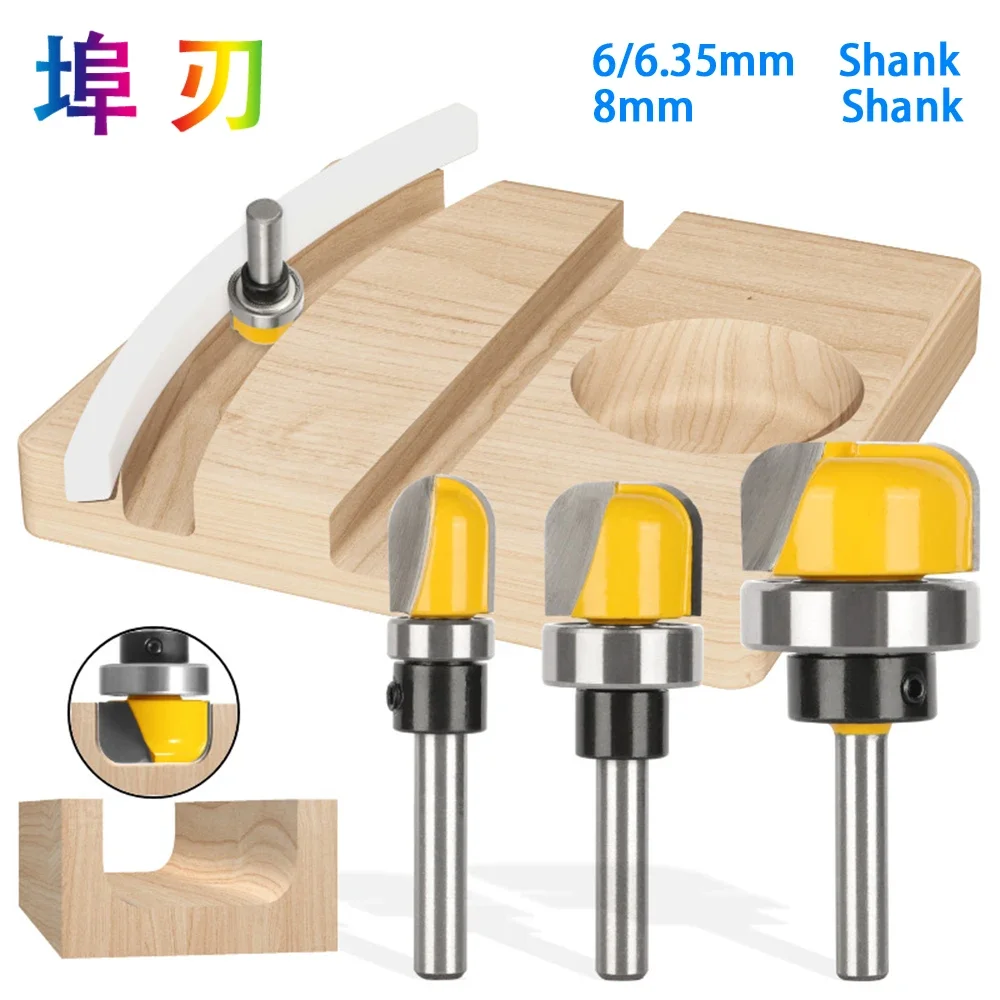 3Pcs 6mm 1/4 Shank1/2 \