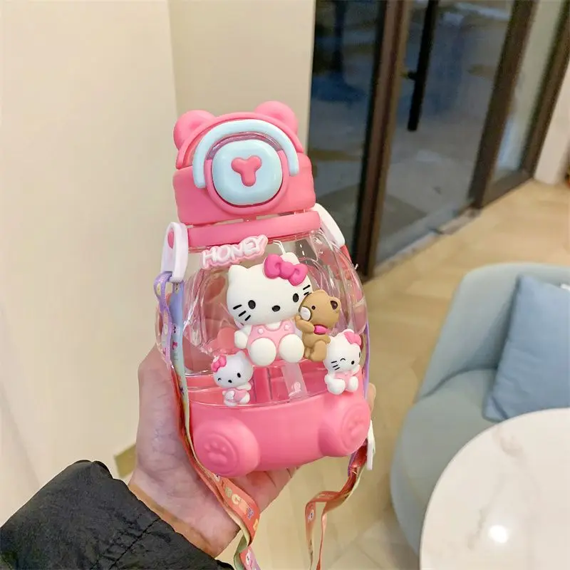 かわいい漫画のアニメキャラクタークロミ食品グレードの新しいスタイルの子供の水カップ女子学生夏ポータブルストローカップ卸売