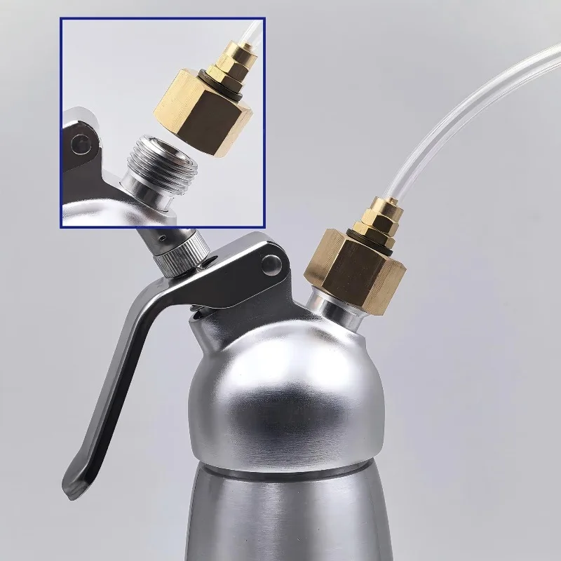 Whipped Cream Dispenser Pressure Regulator Valve,Adjustable N2O Reducer for 0.95L 580g Nitrous Oxide Cylinder Cream Gun Accessor