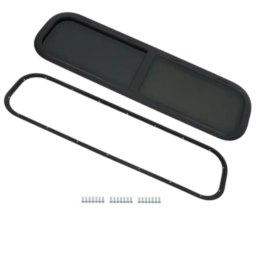 

Раздвижное подъемное окно для автодома из алюминиевого сплава 42W x 12H с сертификацией DOT, черным закаленным стеклом и мелкоячеистой сеткой