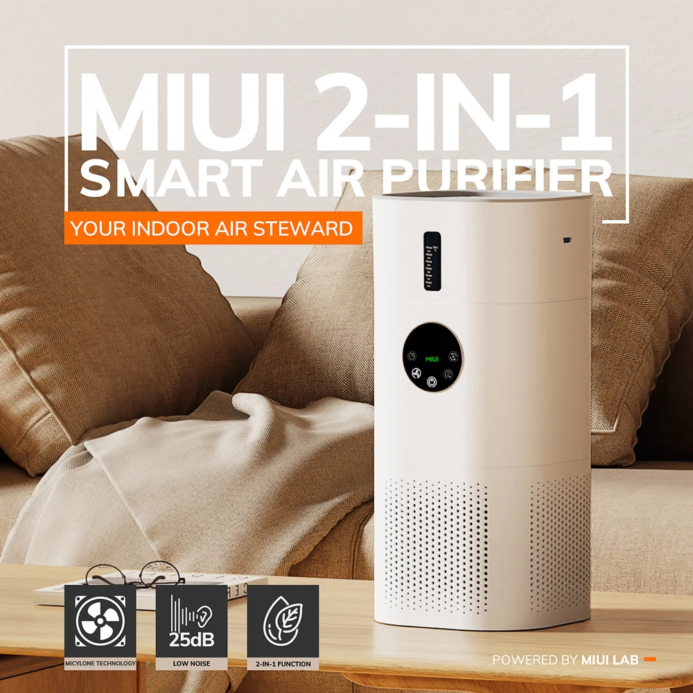 MIUI Air Purifier 2 in 1 Humidifier Filter For Home Allergies Pets Hair in Bedroom Indoor Smoke H13 True HEPA Filter