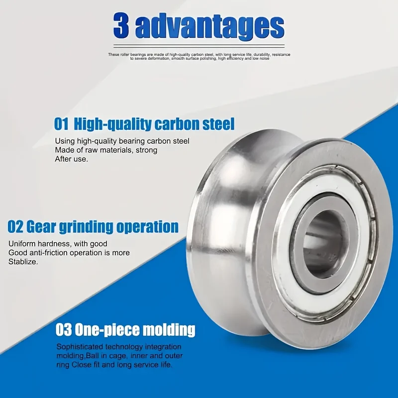 10 pieces of high-temperature resistant ball bearings, carbon steel U-shaped groove double guards