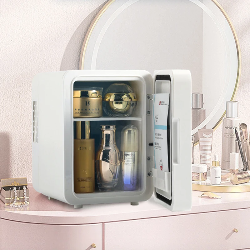 Portable 4L Mini Car Small Fridge 12v Refrigerator Bedroom Beauty Skin Care Makeup Fridge Mirror Fridge with LED Light