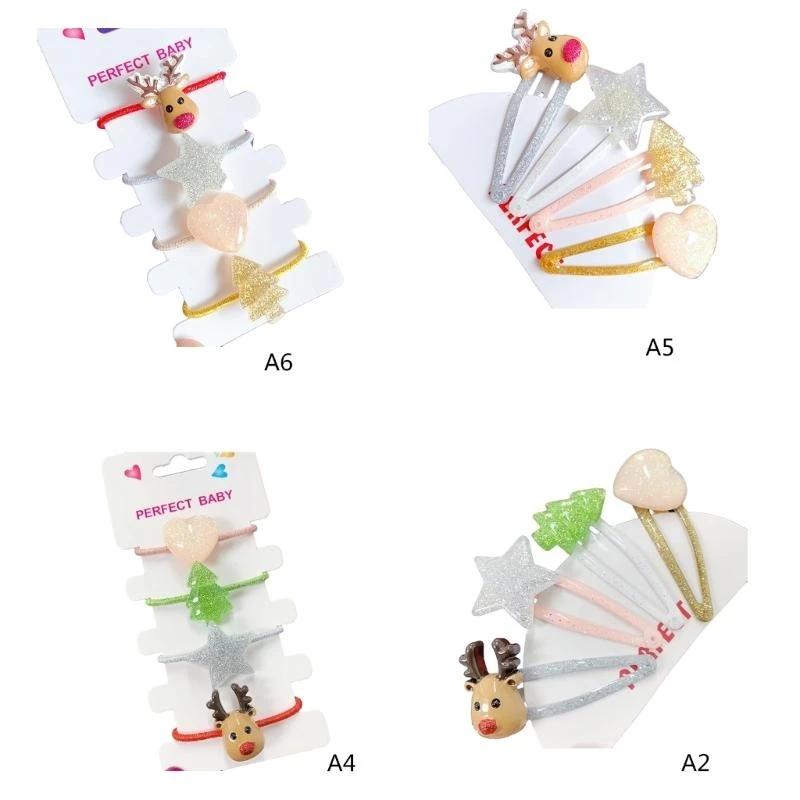 

Glitter Christmas Hair Tie Glitter Hair Clip for Kid Cartoon Christmas Hair Tie 15UB