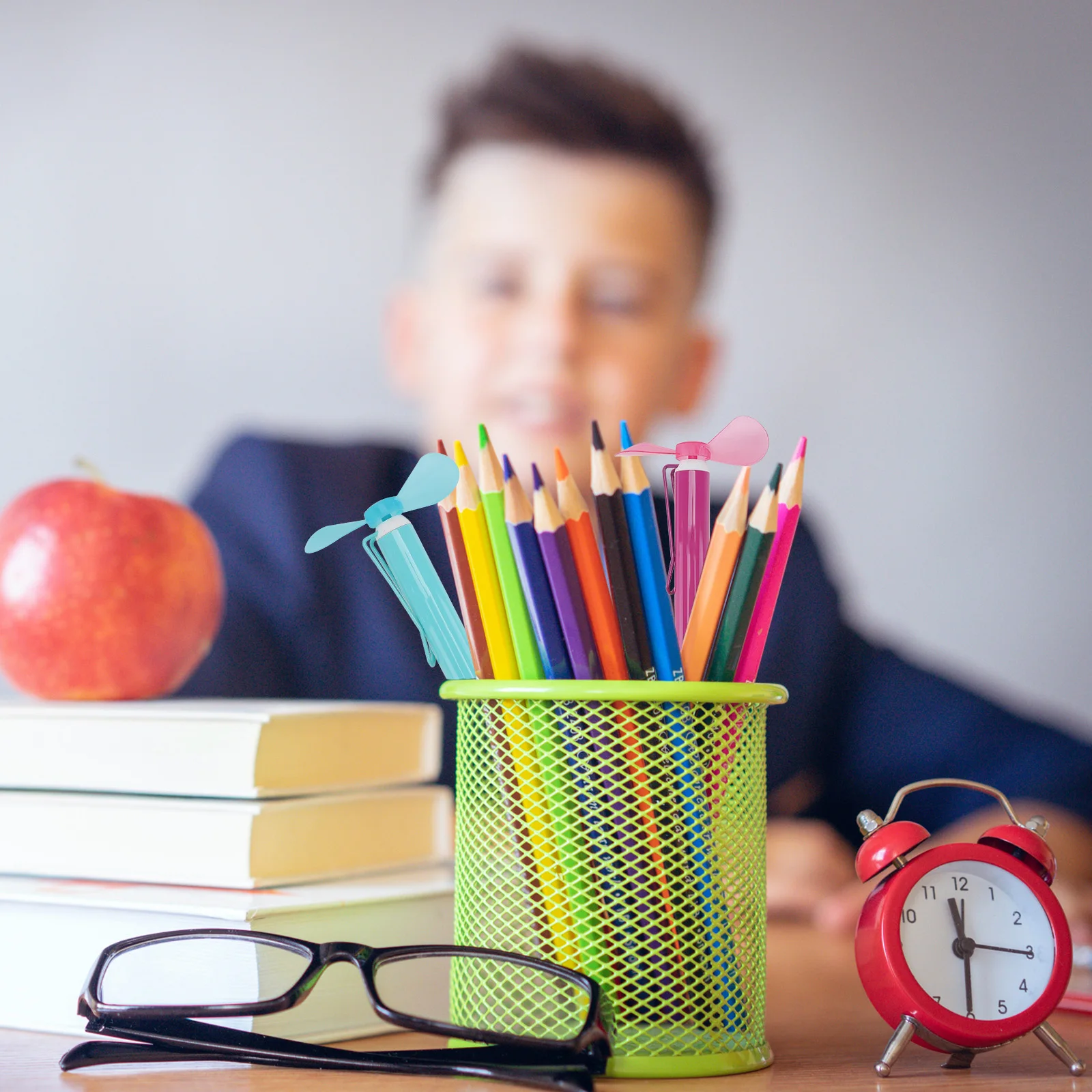 

2 Pcs Mini Fan Pen Metal Ballpoint Pens Multifunction Office School Supplies Portable Kids Students Stationery Quick Dry