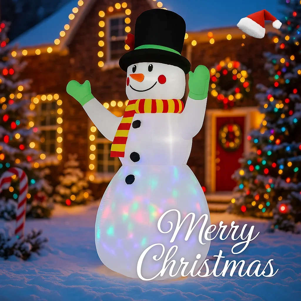 7.22FT Illuminated Inflatable Toy Snowman Xmas Decorations for Yard with LED Lights Christmas Supplies Outdoor Decor Home Gifts