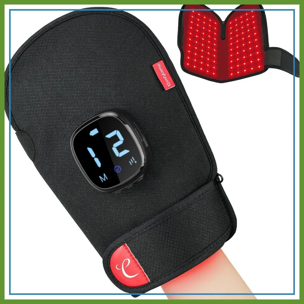 

5000mAh Cordless Red Light Therapy Glove for Hand, 360° Dual-Sided 100 LEDs Near Infrared Wrap, 13W Portable Pad for Wrist Finger Joint Pain Relief, 660nm & 850nm