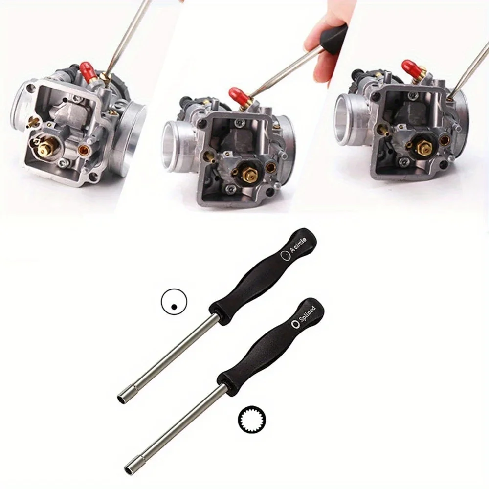 2Pcs 21-Teeth Splined Carburetor Adjustment Tool with A-Circle Screwdriver Kit for Sears Craftsman Poulan
