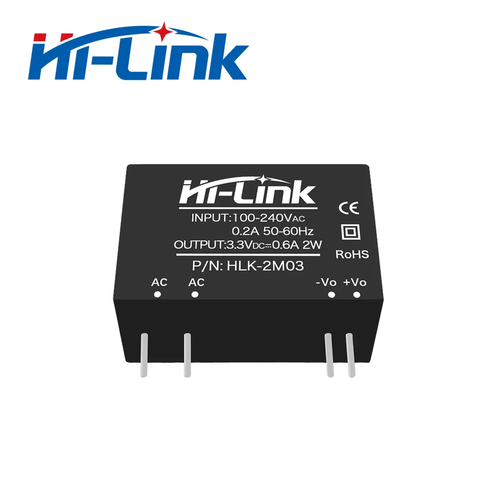 Бесплатная доставка 2 шт./лот AC/DC от 220 В до 3,3 В 2 Вт HLK-2M03 высокоэффективный Интеллектуальный бытовой коммутатор, модуль питания